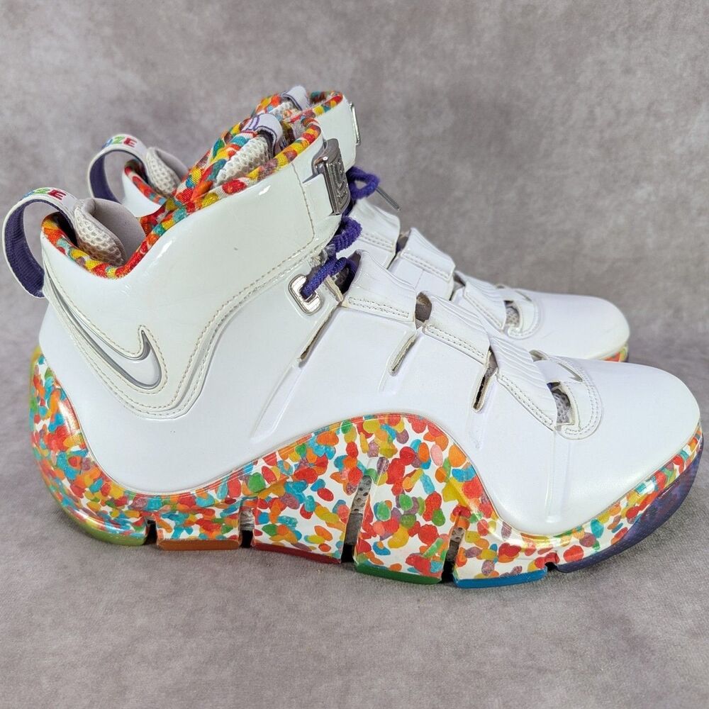 Nike LeBron 4 Retro Fruity Pebbles White Multi Shoes DQ9310-100 Mens Size 11